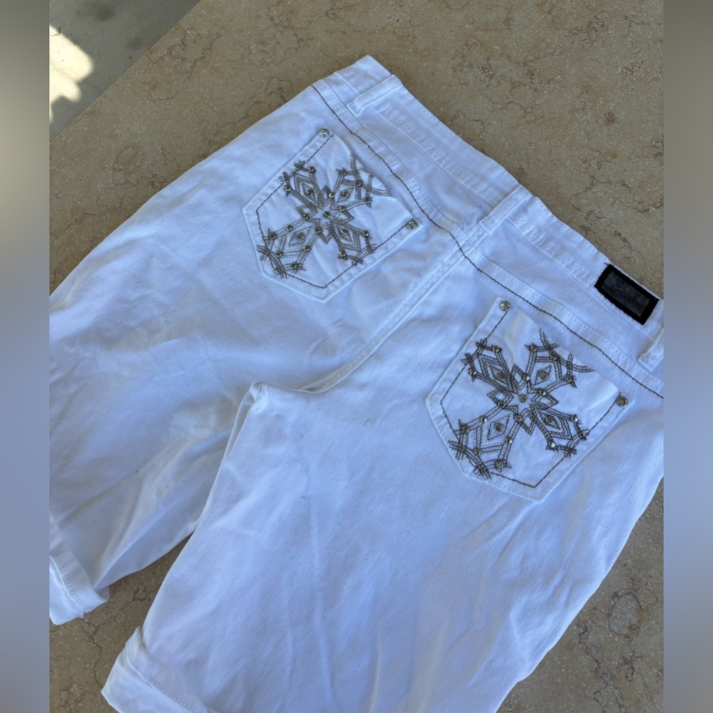 White bling shorts